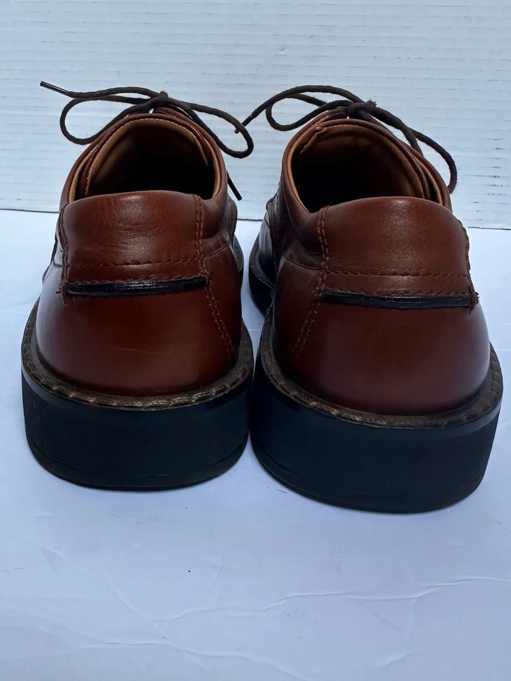 Ecco Men’s Whiskey Brown Holton Apron Toe Derby Dress Shoes- Size 44/US 10/10.5